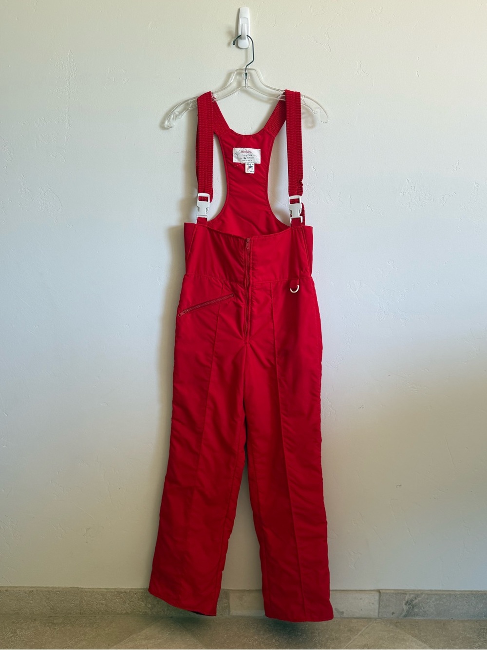 Bright Red Women's Snow Bib Pants with Adjustable Suspenders